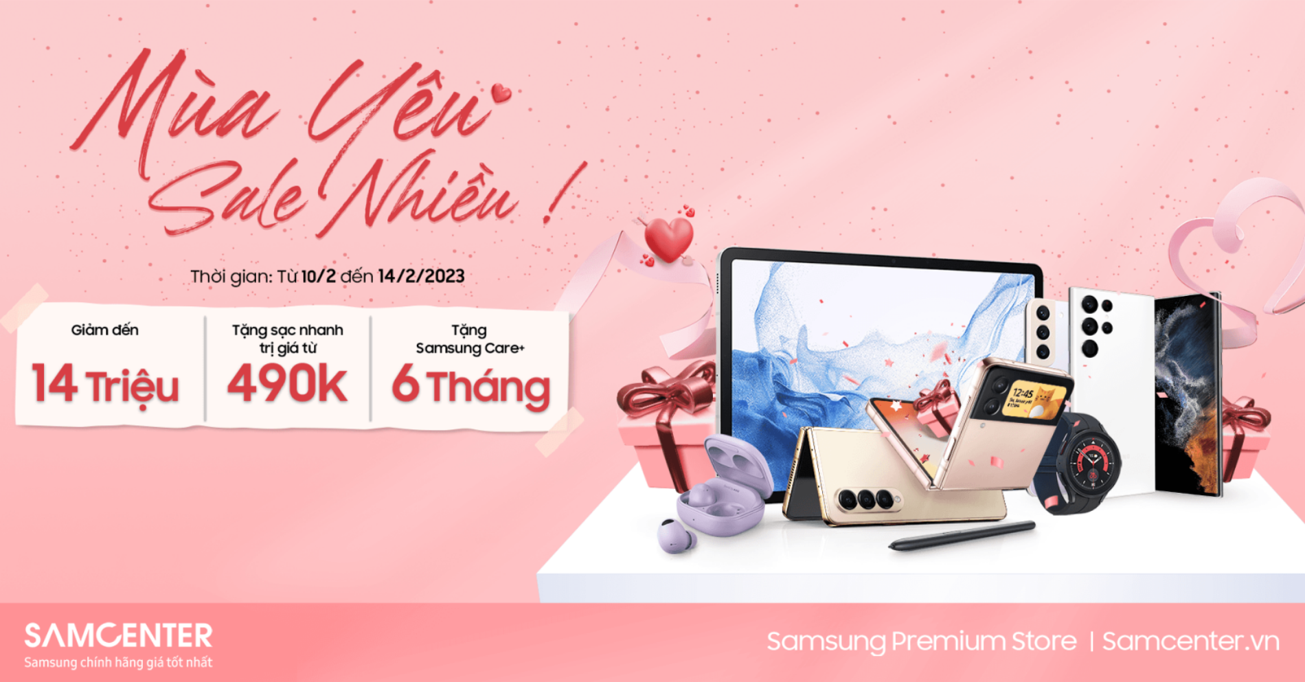 Hình ảnh cho danh mục Mùa Yêu Sale Nhiều - SamCenter tặng bạn ưu đãi GIẢM SỐC tất cả sản phẩm lên đến 14 TRIỆU