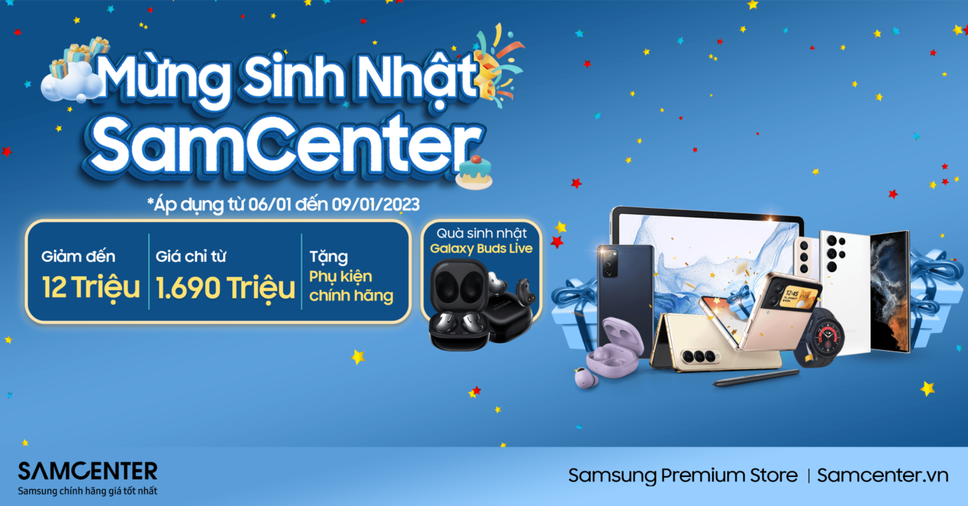Hình ảnh cho danh mục Mừng Sinh Nhật 1 Tuổi SamCenter Gửi Tặng Ưu Đãi Đến 12 Triệu