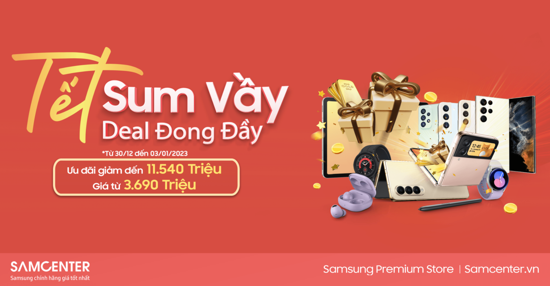 Hình ảnh cho danh mục Cơ hội cuối săn deal đỉnh tại SamCenter: Giảm đến 11,5 triệu các sản phẩm trong chương trình “Tết Sum Vầy - Deal Đong Đầy”