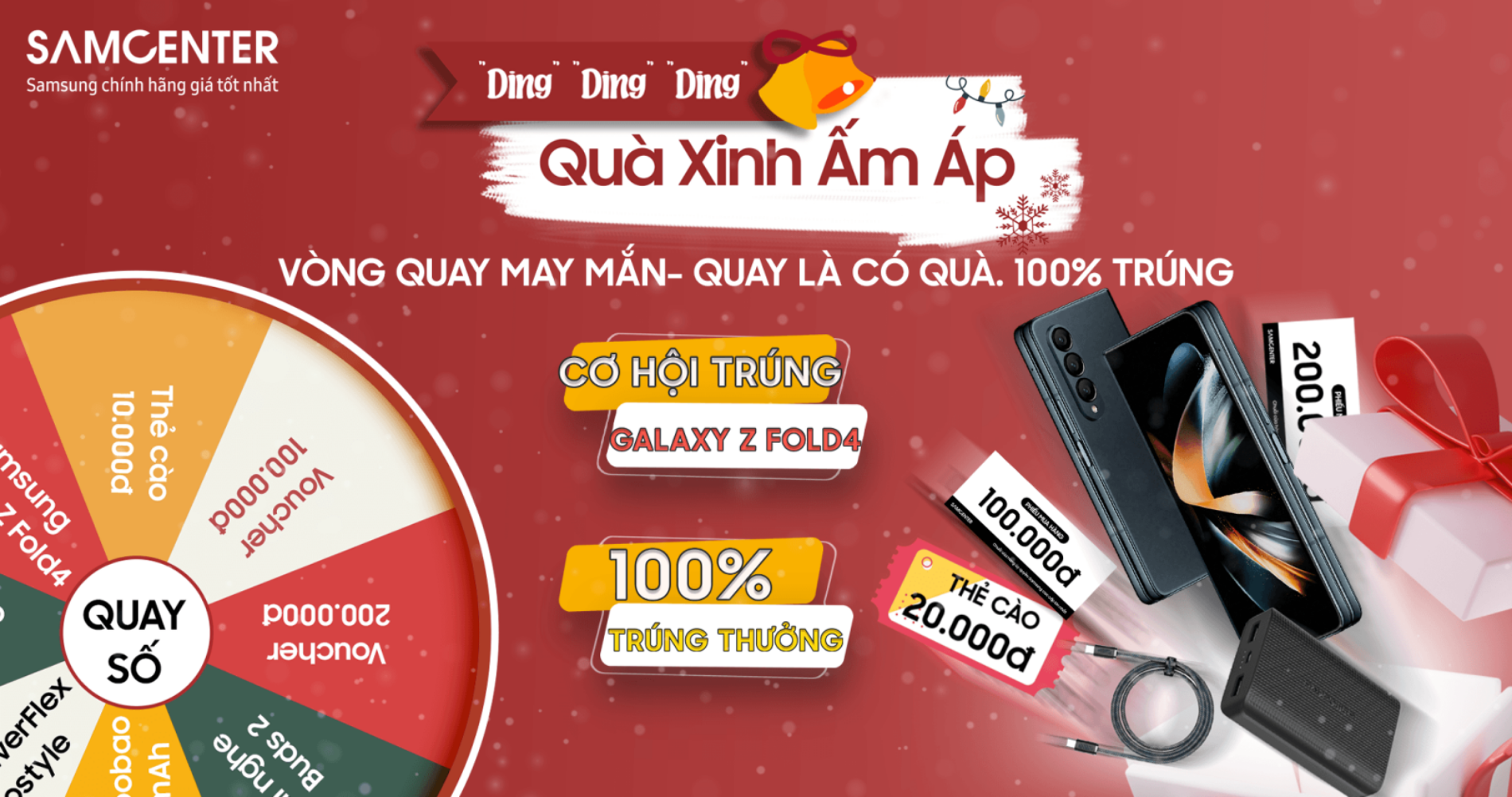 Hình ảnh cho danh mục Vòng Quay May Mắn - 100% có Quà - Cơ hội sở hữu Galaxy Z Fold4